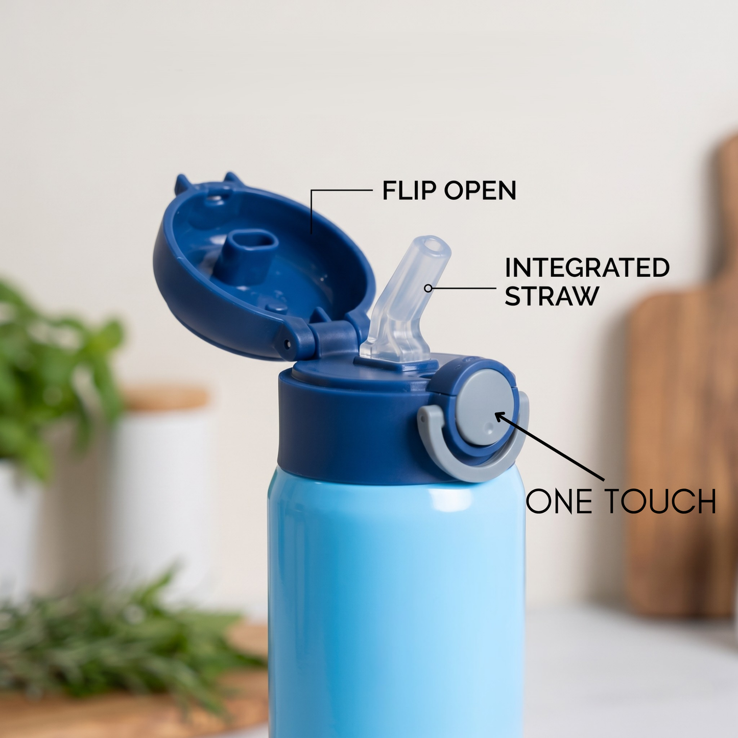 Vacbott Sonic Pro One-Touch Lid Vacuum Insulated Double Walled Water Bottle 18 Hrs Hot & 24 Hrs Cold Stainless Steel Flask, BIS Certified, 500ml