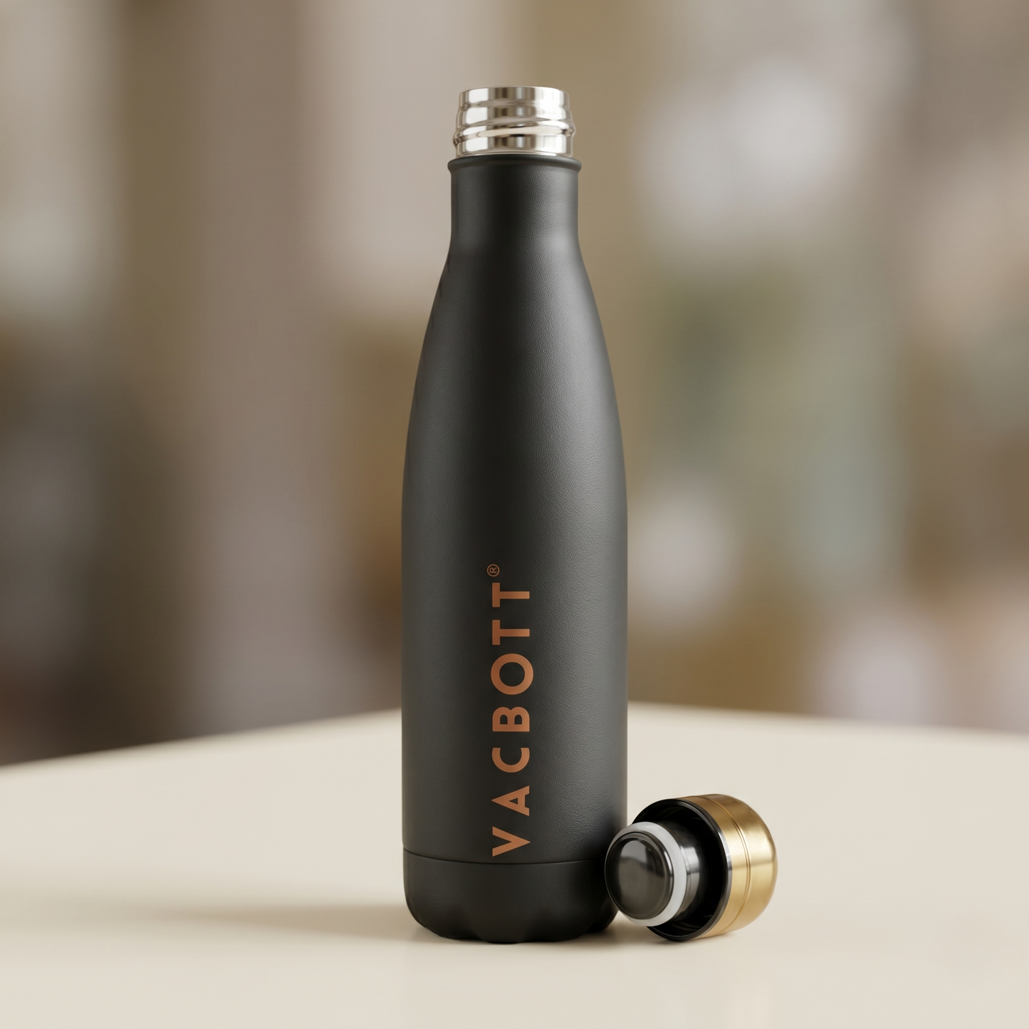 Vacbott Stark Vacuum Insulated Double Walled Water Bottle 18 Hrs Hot & 24 Hrs Cold Stainless Steel Flask, BIS Certified, 500ml