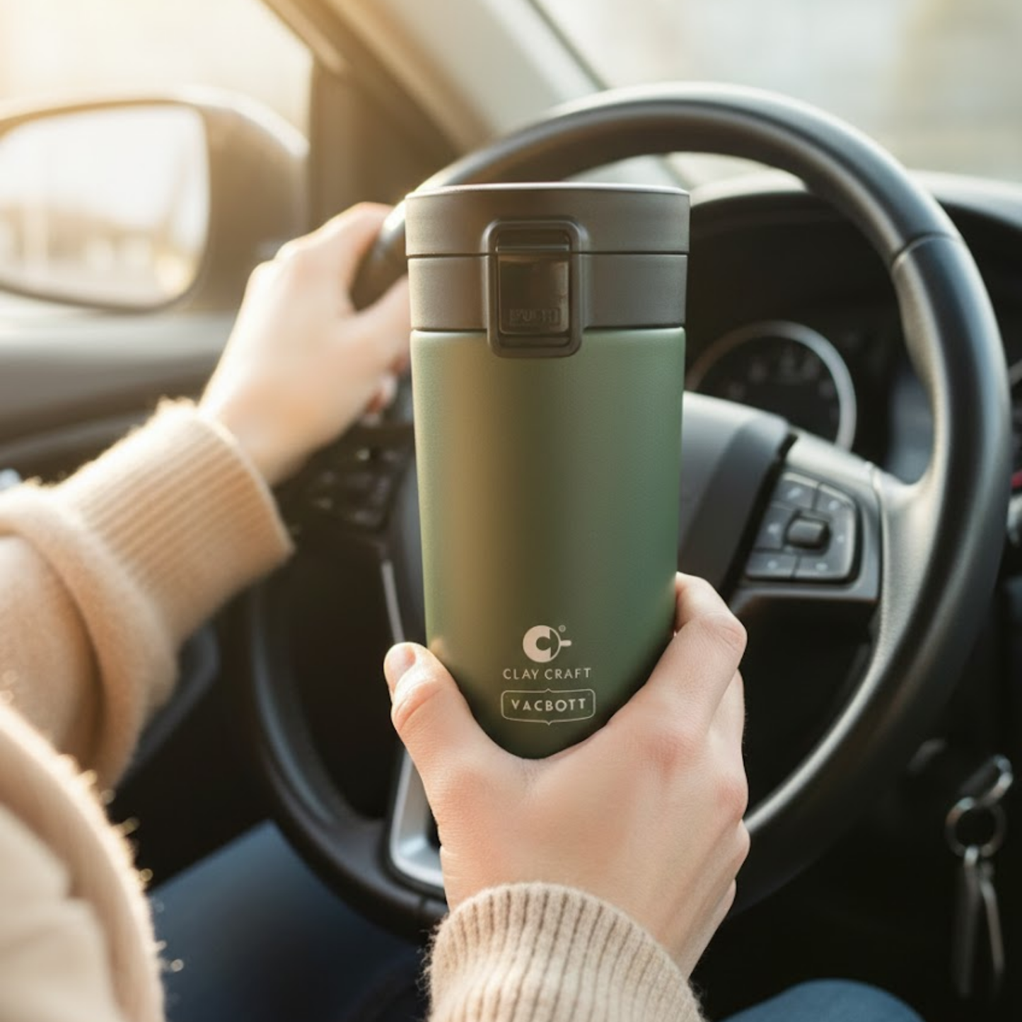 Vacbott Caferoma Vacuum Insulated Double Walled Coffee Tumbler 18 Hrs Hot & 24 Hrs Cold Stainless Steel Flask, BIS Certified, 380ml