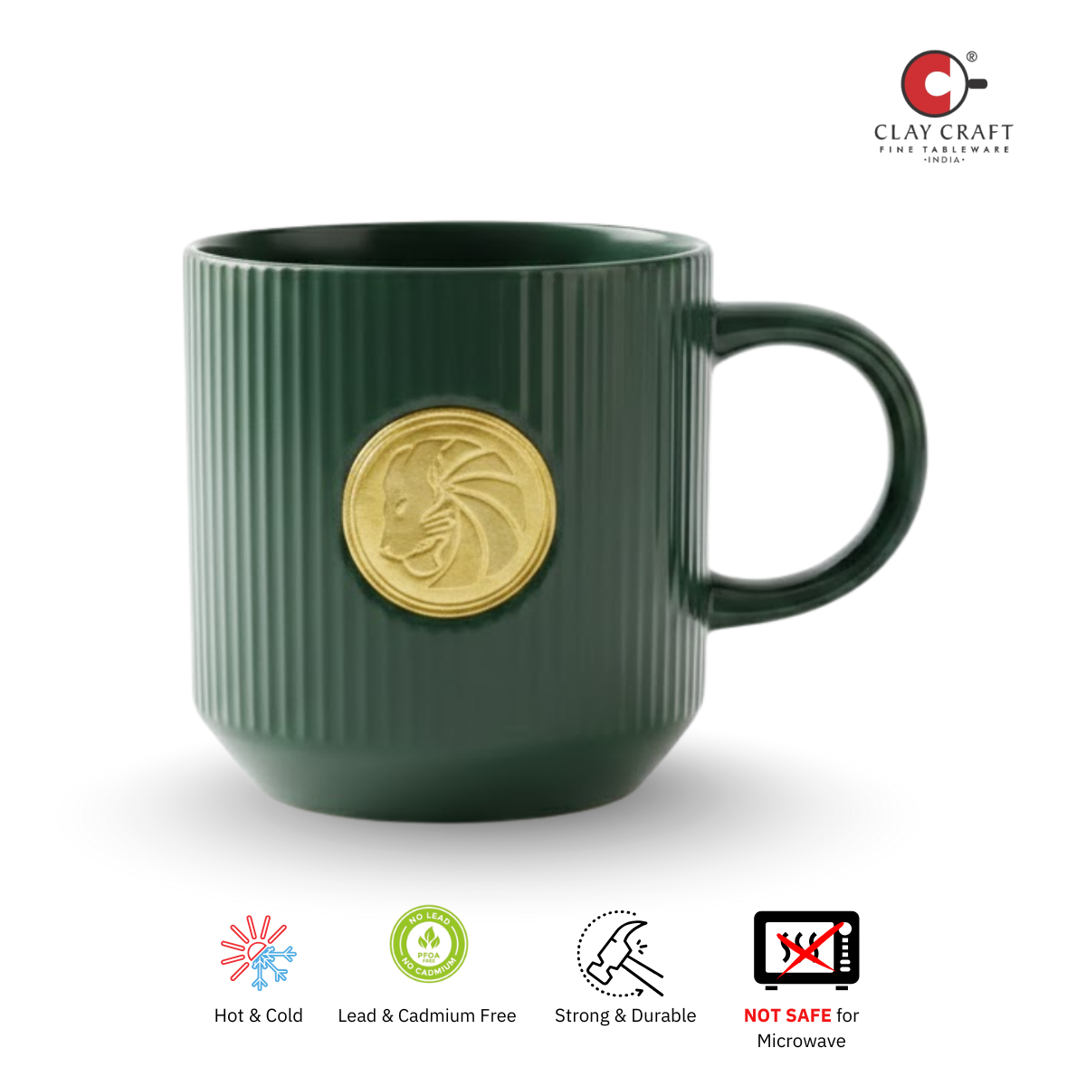 Clay Craft Coin Pebble Premium Ceramic Mug – 1 Pc, 350 ml