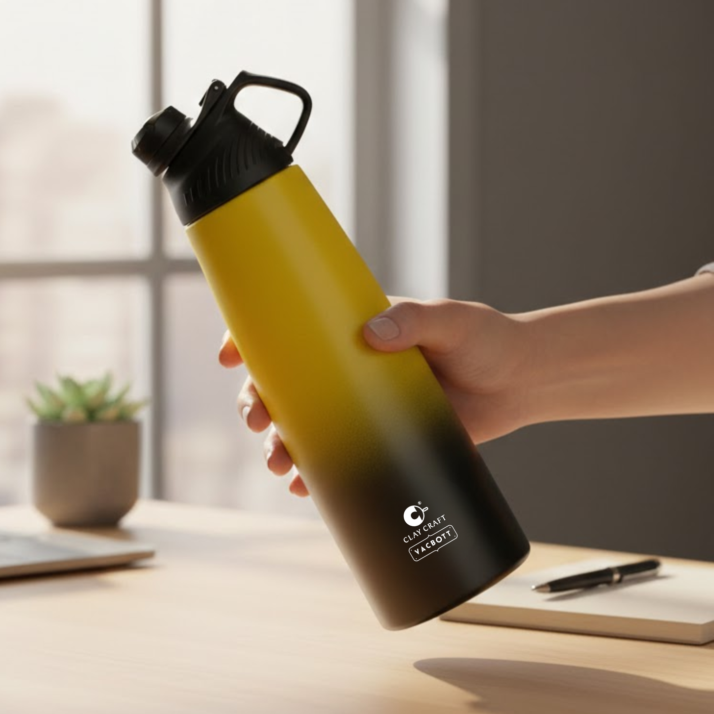 Vacbott Vacuum Bottle, Canon Duo Double Walled 24 Hours Cold and 18 Hours Hot Water Bottle, 1060ml