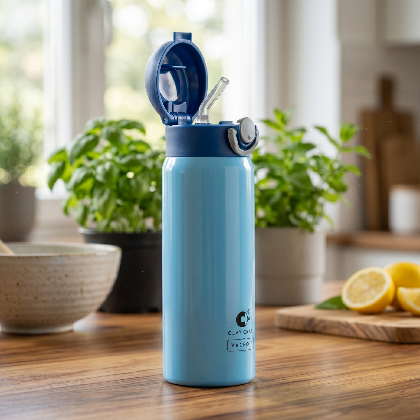 Vacbott Sonic Pro One-Touch Lid Vacuum Insulated Double Walled Water Bottle 18 Hrs Hot & 24 Hrs Cold Stainless Steel Flask, BIS Certified, 500ml