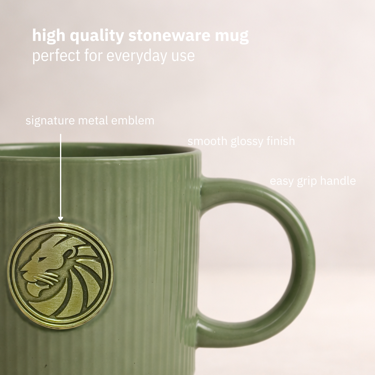 Clay Craft Coin Pebble Green Premium Ceramic Mug – 1 Pc, Perfect for Tea, Coffee & Milk