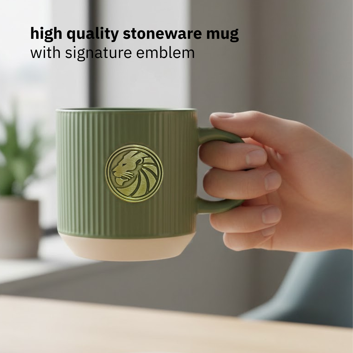 Clay Craft Coin Pebble Green Premium Ceramic Mug – 1 Pc, Perfect for Tea, Coffee & Milk
