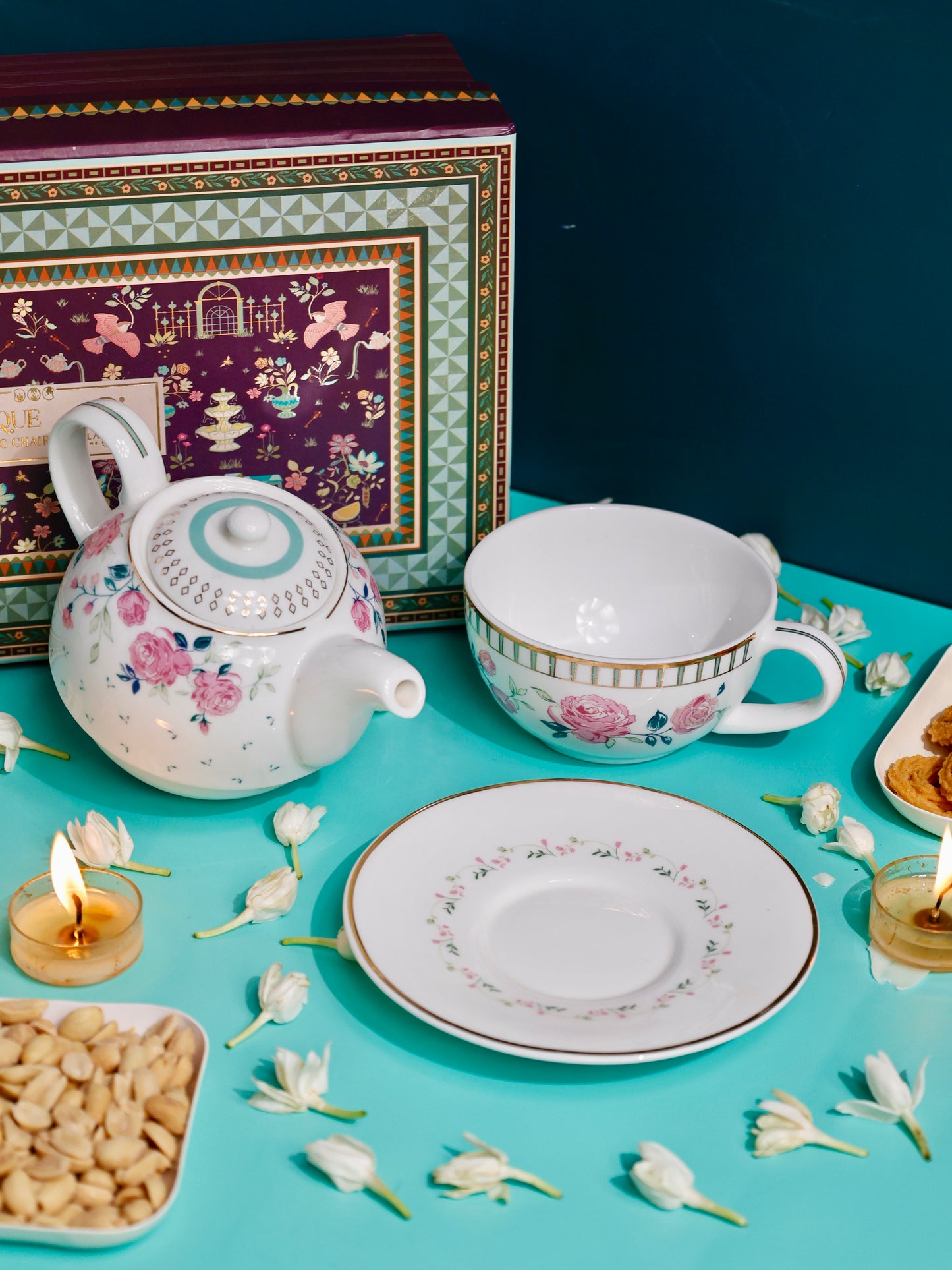 Magique by The Wishing Chair x Clay Craft  Portrait of a Rose – Tea for One Set