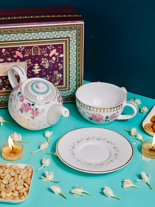Magique by The Wishing Chair x Clay Craft  Portrait of a Rose – Tea for One Set
