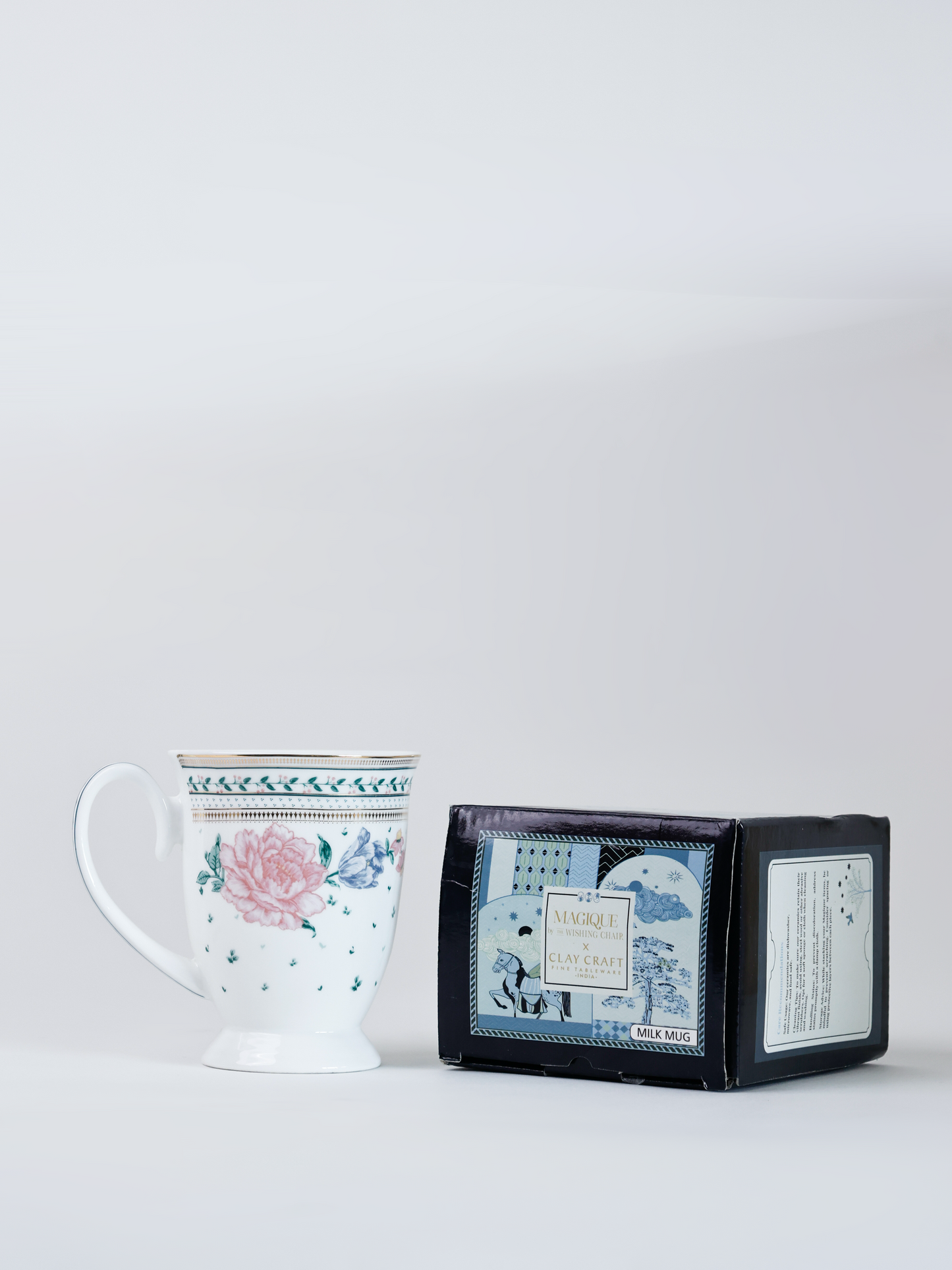 Magique by The Wishing Chair x Clay Craft,  Emerald Ribbon Alley Milk/ Coffee Mug, 1 Piece, 300 ml (T03)