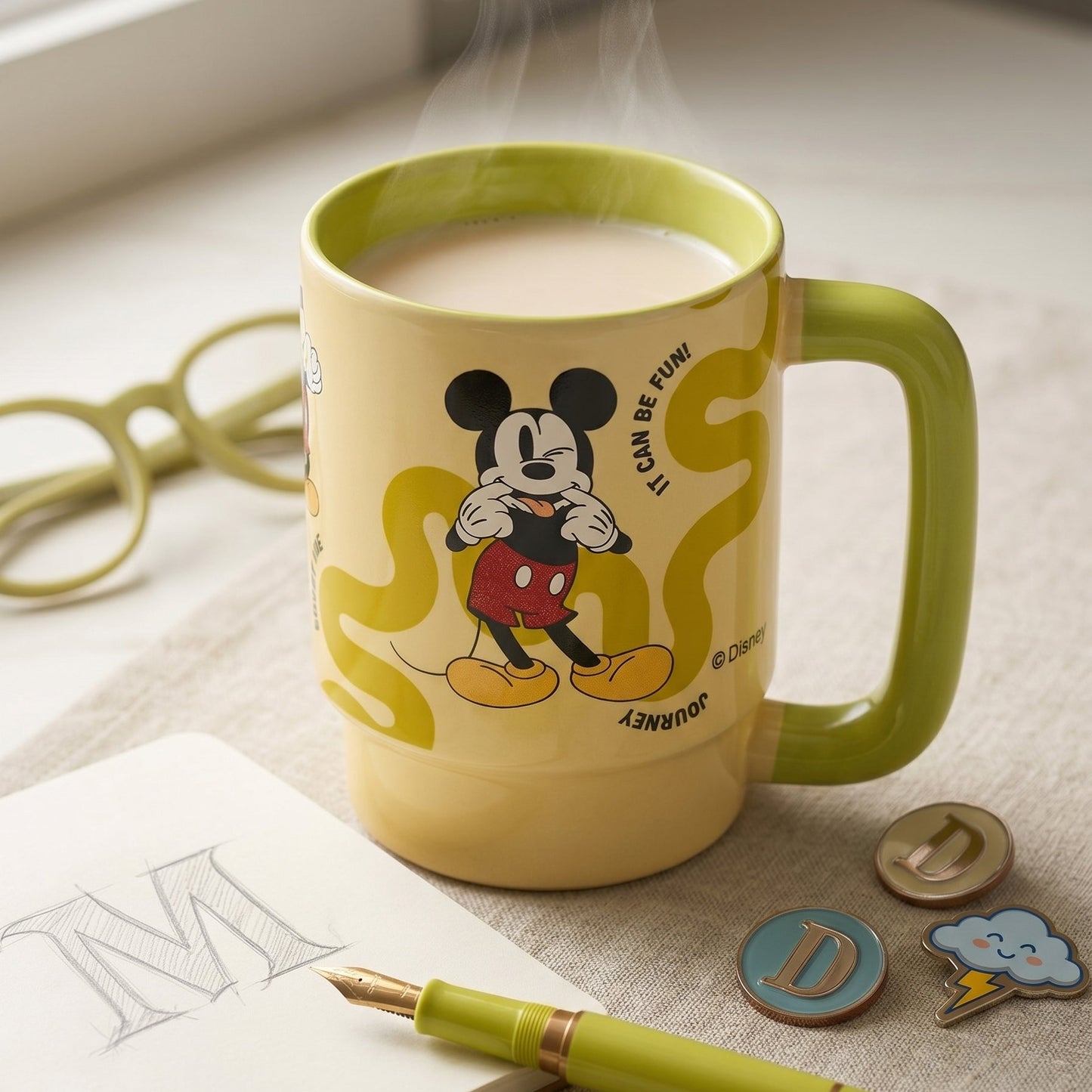 Disney Donald Duck Double-Sided Cartoon Print Pebble Coffee & Milk Mug – 1 Piece, 500ml