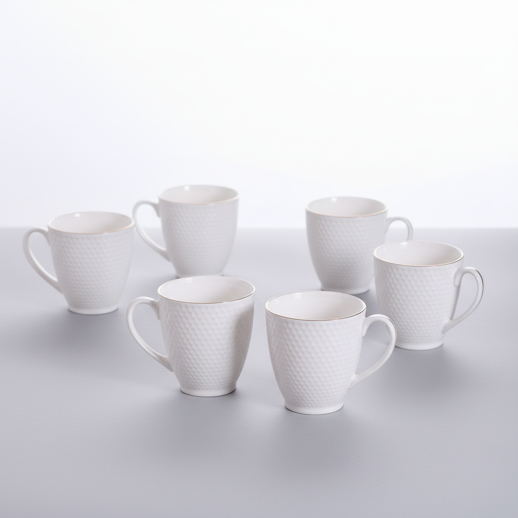 Omega Impression Coffee & Tea Mugs, 220ml, Set of 6, (1101)