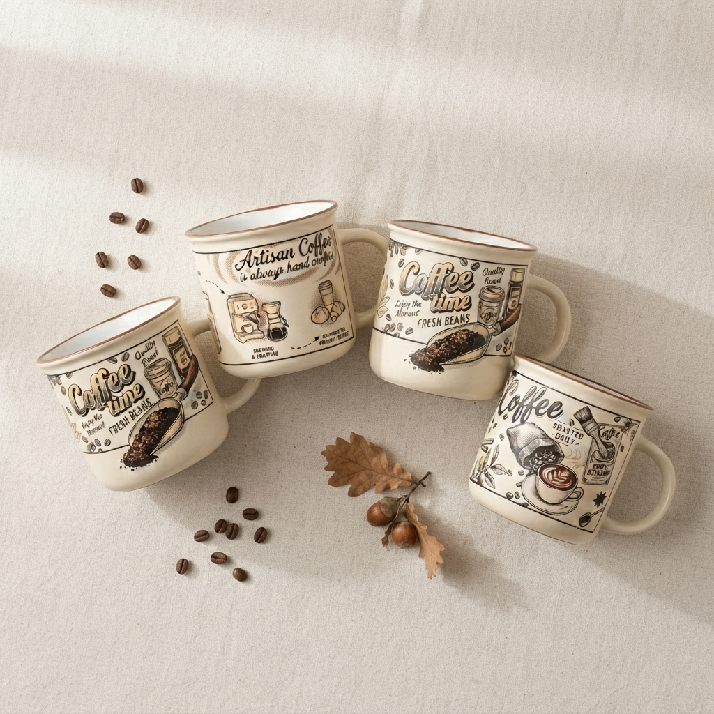 Clay Craft Bistro Trunk Pebble Ceramic Coffee & Milk Mug with Printed Quotes