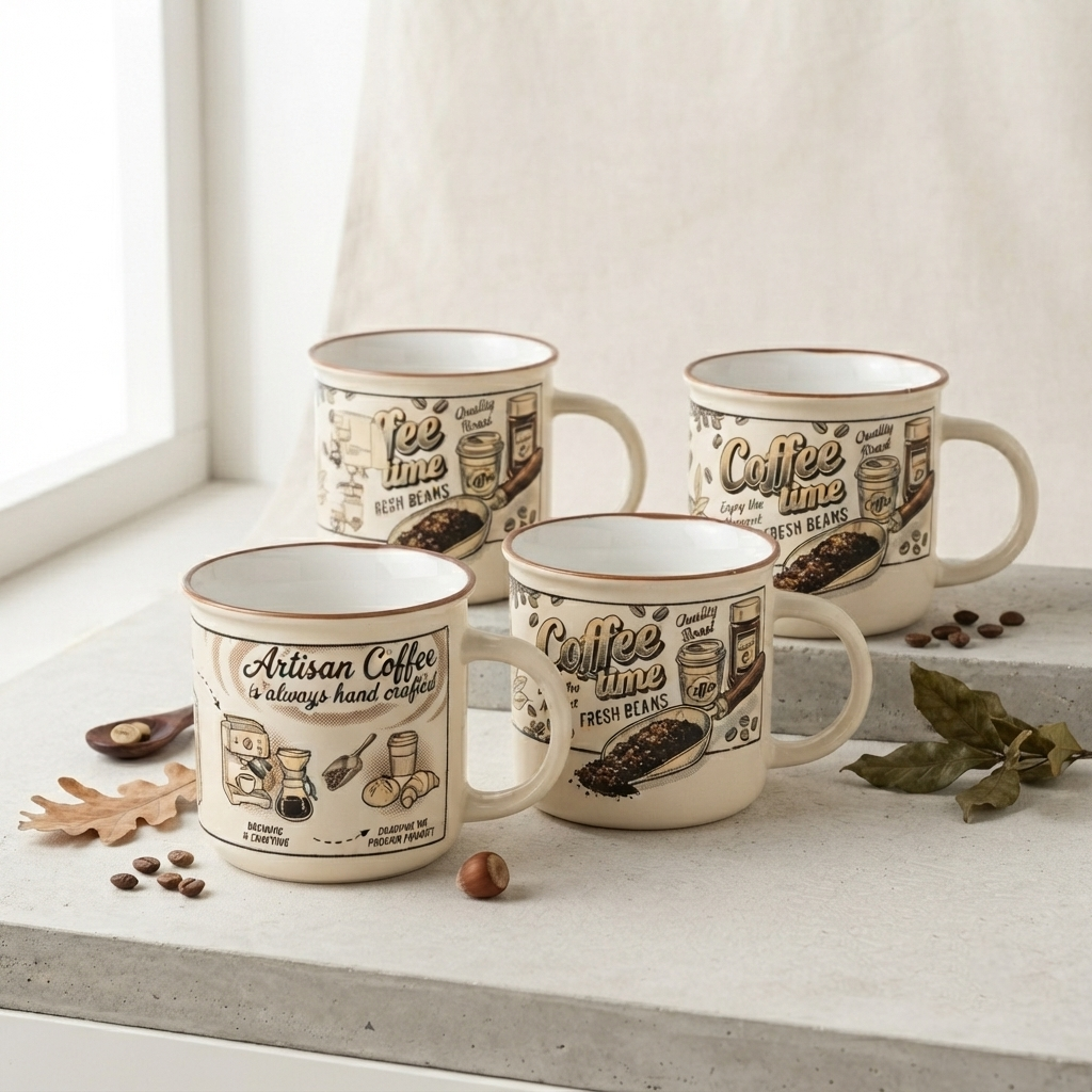 Clay Craft Bistro Trunk Pebble Ceramic Coffee & Milk Mug with Printed Quotes