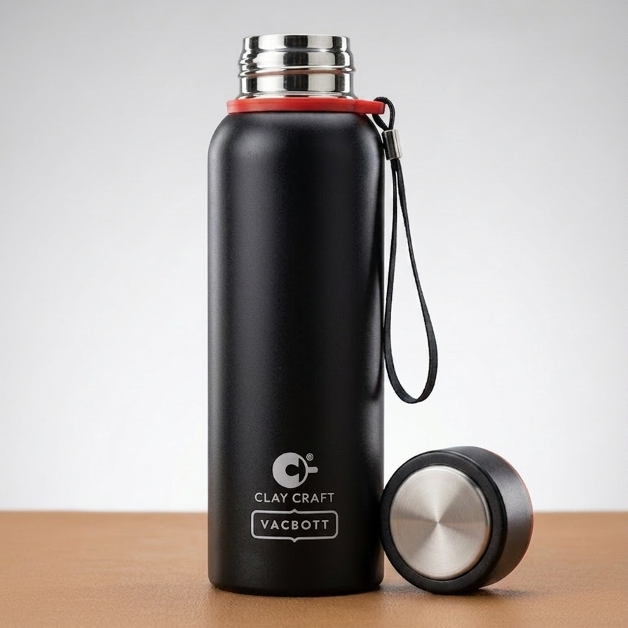 Vacbott Everest Vacuum Insulated Double Walled Water Bottle 18 Hrs Hot & 24 Hrs Cold Stainless Steel Flask, BIS Certified, 500/700/1000ml