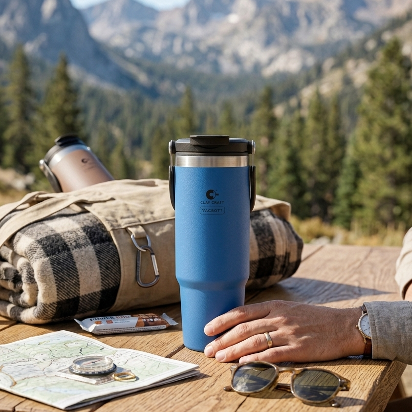 Vacbott EverSip™ Tumbler with Top Lid Handle , 900 ml