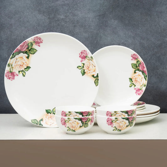 Ceramic Eco5 Dinner Set (Set of 12), for Family of 4, Dinner Set Ceramic