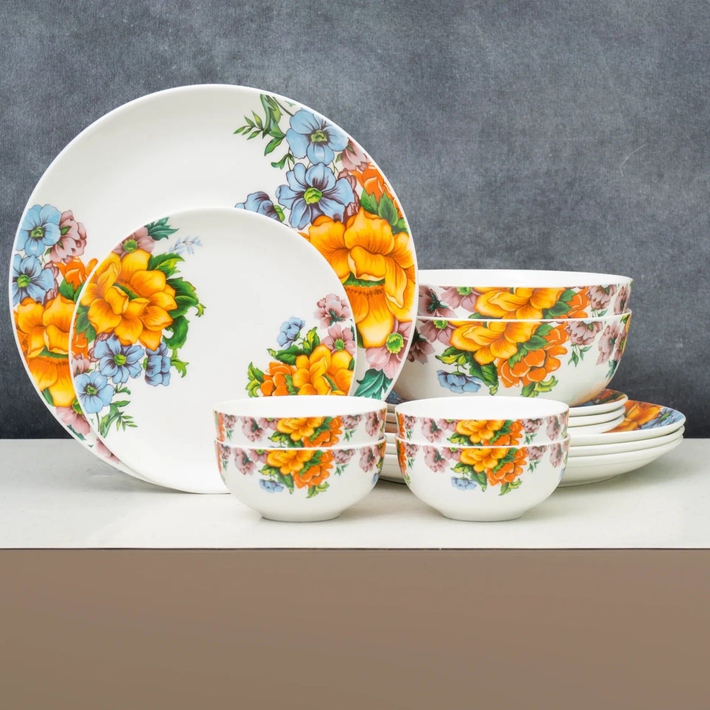 Ceramic Eco4 Dinner Set (Set of 14), for Family of 4, Dinner Set Ceramic