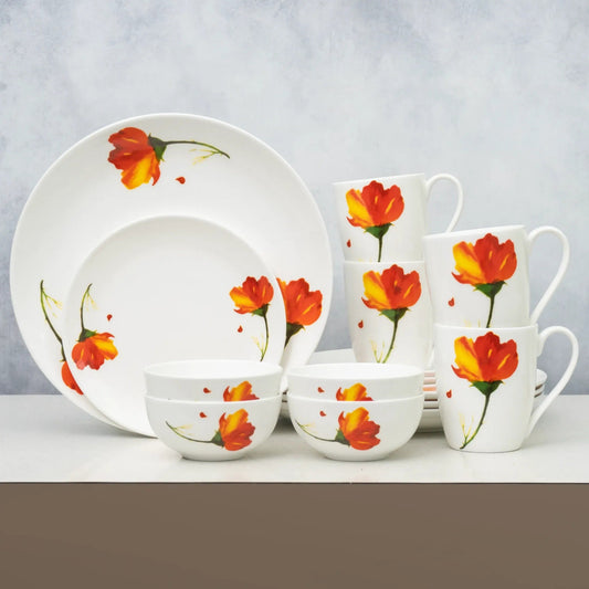 Ceramic Eco3 Dinner Set (Set of 16), for Family of 4, Dinner Set Ceramic