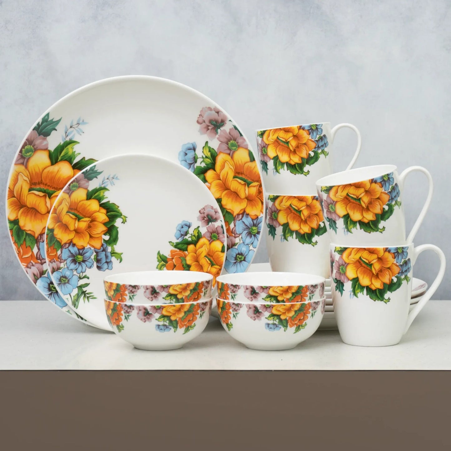 Ceramic Eco4 Dinner Set (Set of 16), for Family of 4, Dinner Set Ceramic