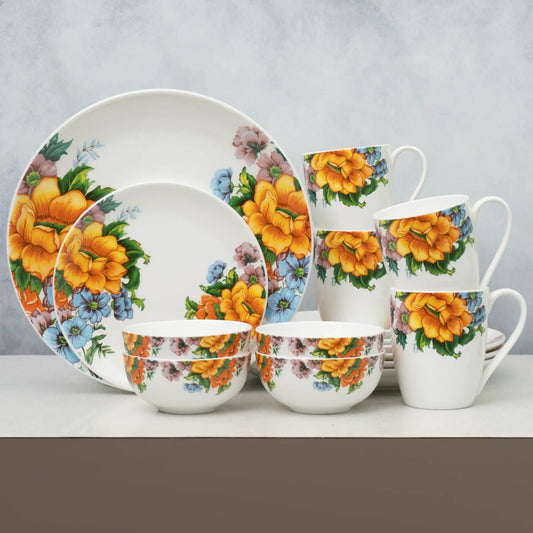 Ceramic Eco4 Dinner Set (Set of 16), for Family of 4, Dinner Set Ceramic