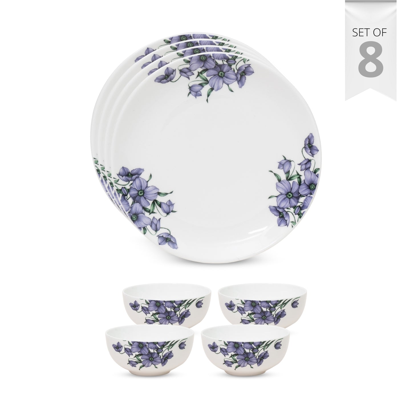 Ceramic Eco6 Dinner Set (Set of 8), for Family of 4, Dinner Set Ceramic