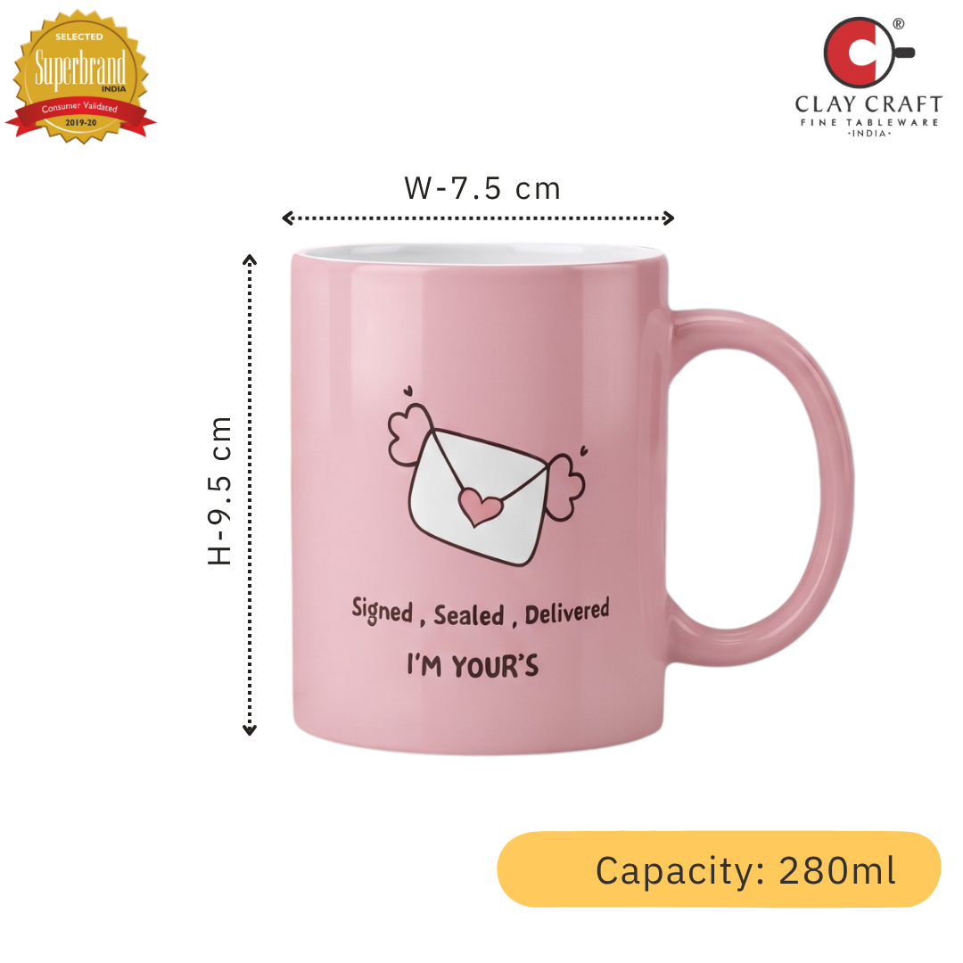 Swiss Pebble Ceramic Coffee & Milk Mug with Printed Quotes, 280ml