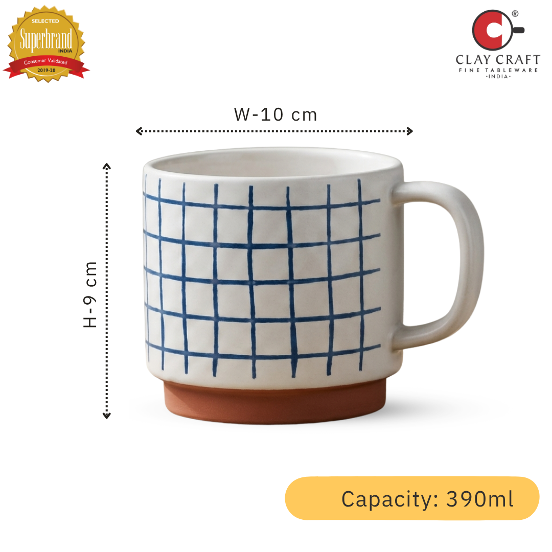 Clay Craft Tango Pebble Ceramic Printed Coffee & Milk Mug, 390 ml
