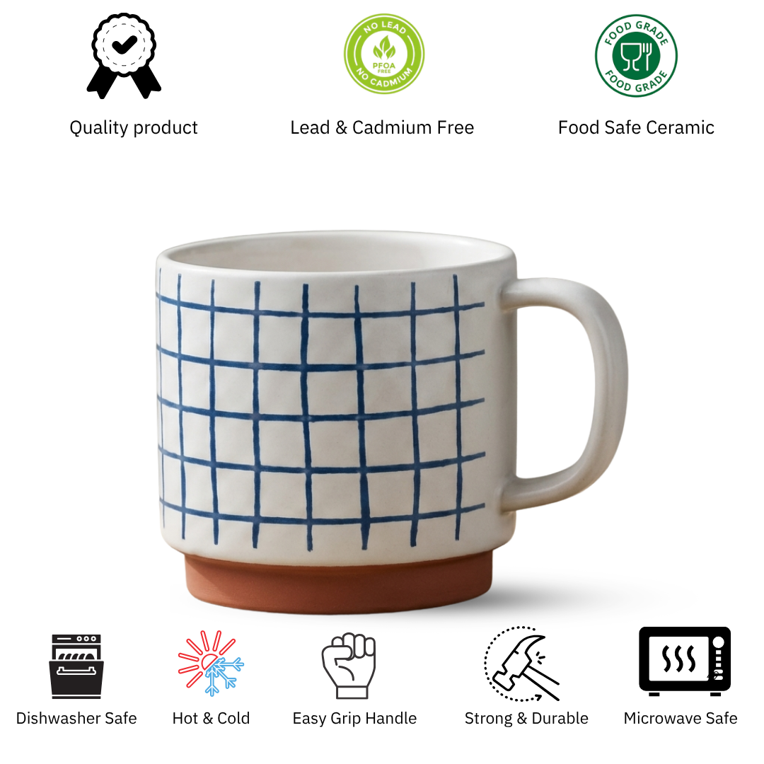 Clay Craft Tango Pebble Ceramic Printed Coffee & Milk Mug, 390 ml
