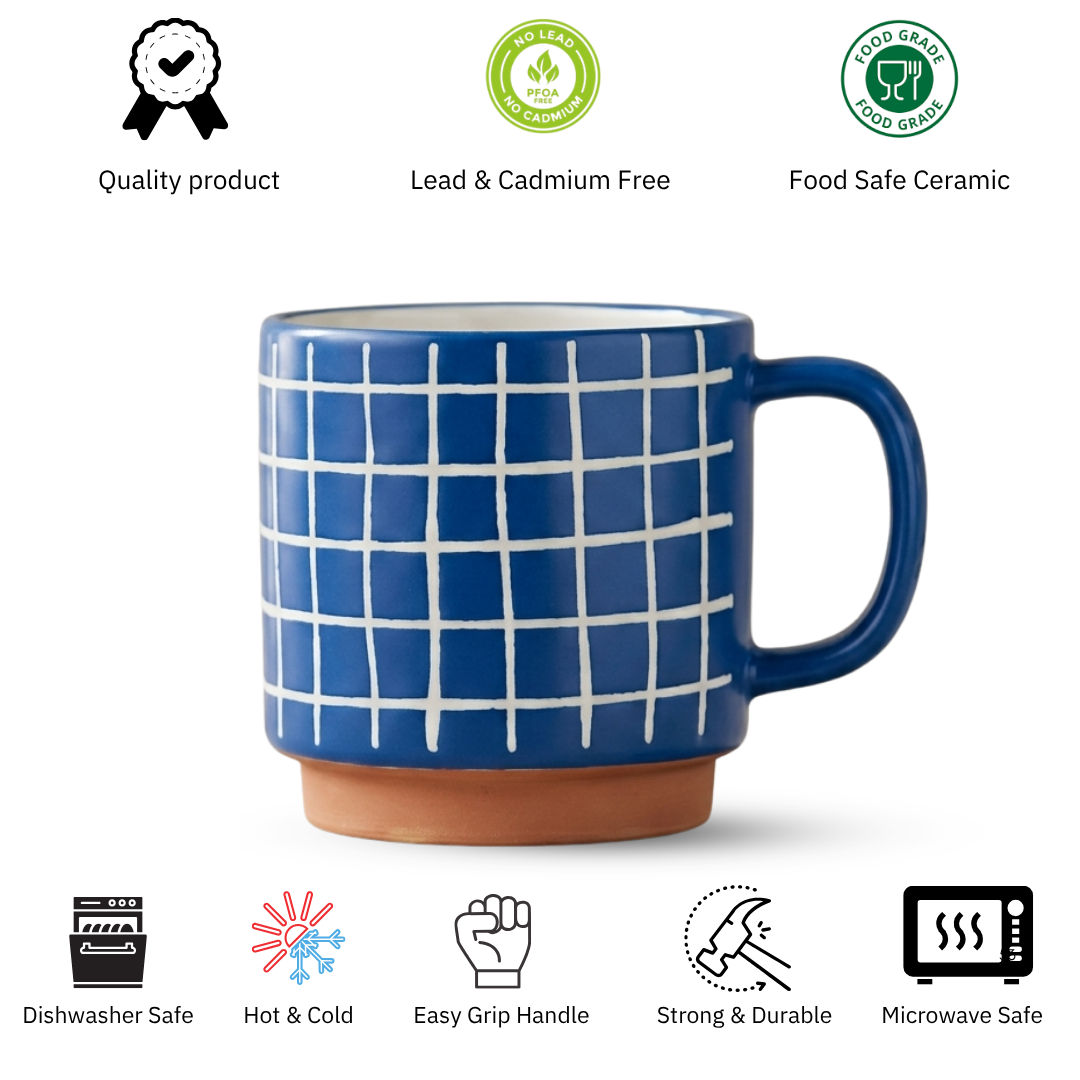 Clay Craft Tango Pebble Ceramic Printed Coffee & Milk Mug, 390 ml