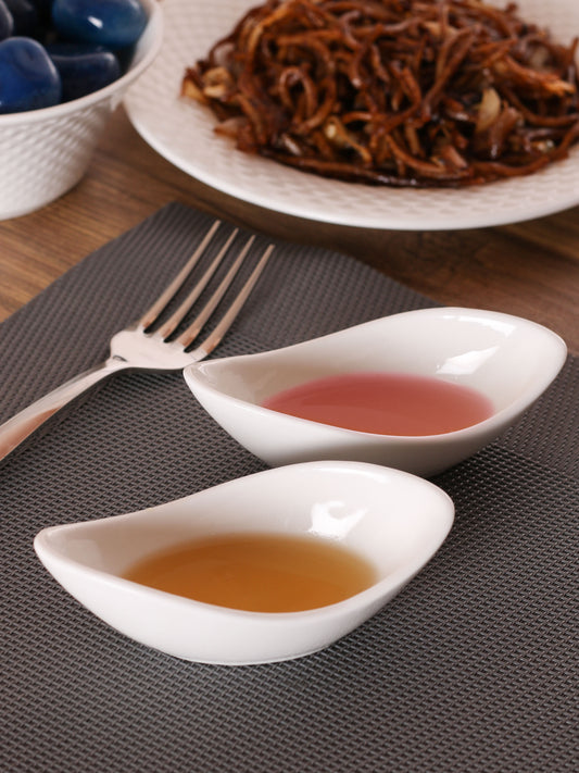 Clay Craft Boat Shaped Condiment/Dipping Bowls Set of 4 - 50 ml each