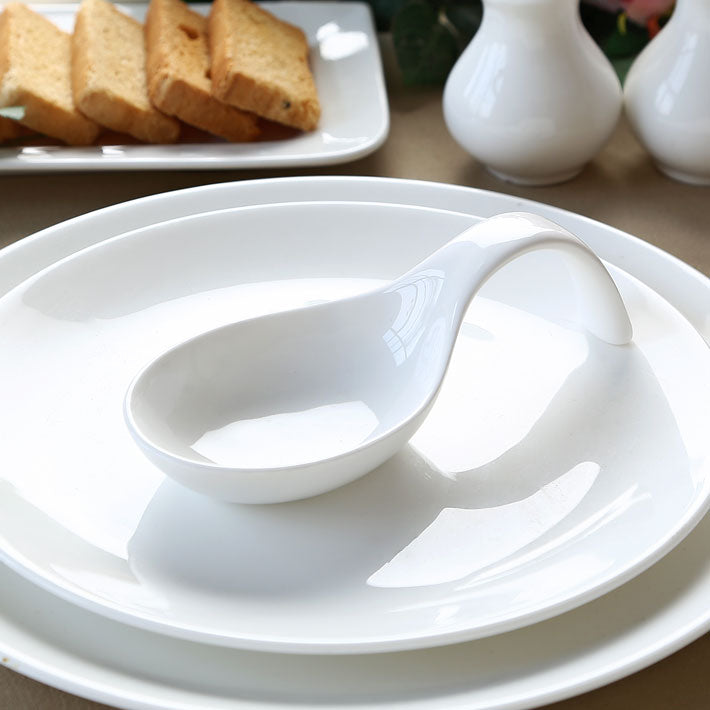 Clay Craft Basic Dessert Spoon - Solid White - 4 Pcs