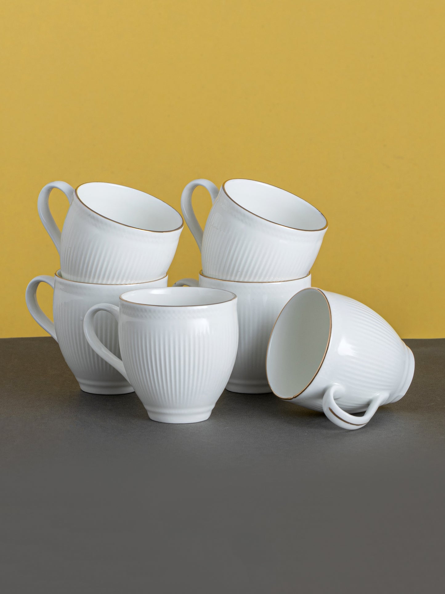 Clay Craft Onyx Impression 1101 Goldline Coffee & Tea Mugs Set of 6