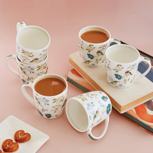Magique by The Wishing Chair x Clay Craft, Paradise Summer Alton Coffee & Tea Mug Set of 6, 220 ml (PS2)