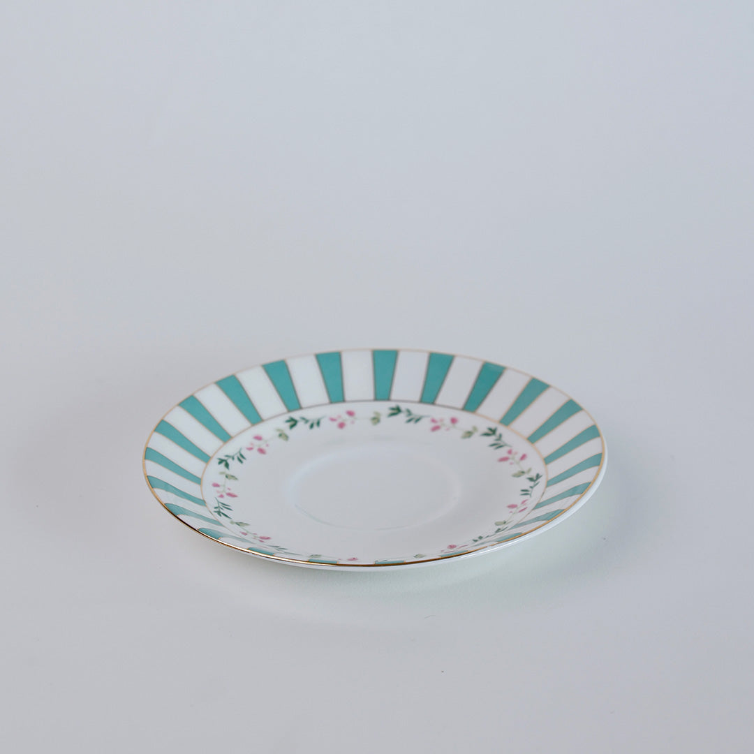 Magique by The Wishing Chair x Clay Craft, Portrait of a Rose King Cup & Saucer, Set of 12, 180ml, (6 Cups + 6 Saucers)