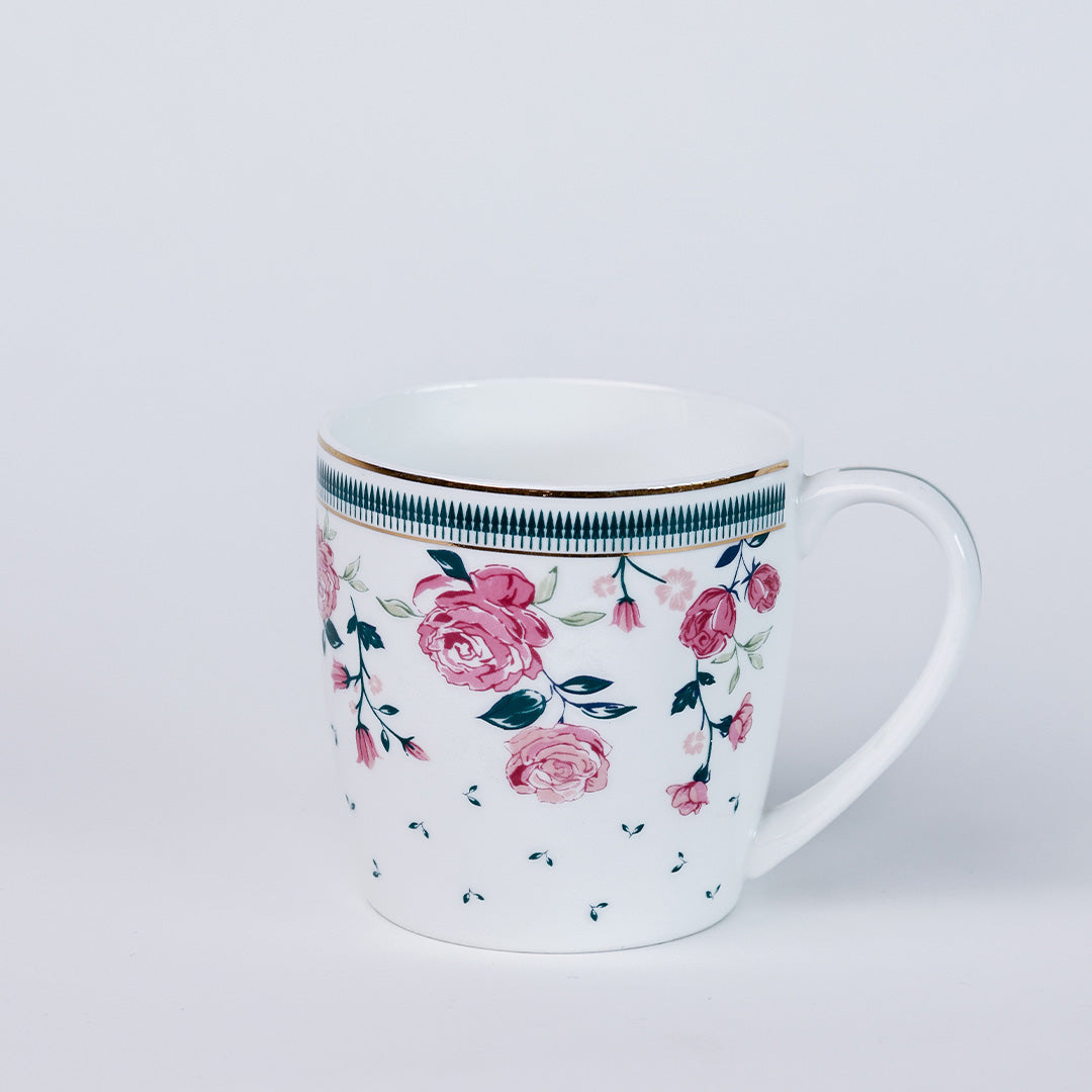 Magique by The Wishing Chair x Clay Craft, Portrait of a Rose Alton Coffee Mug Set of 6, 220 ml (T01)