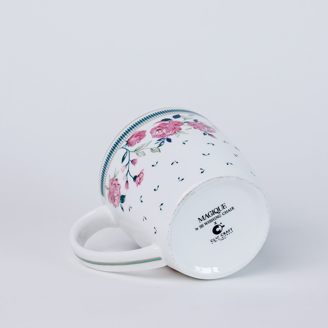 Magique by The Wishing Chair x Clay Craft, Portrait of a Rose Alton Coffee Mug Set of 6, 220 ml (T01)