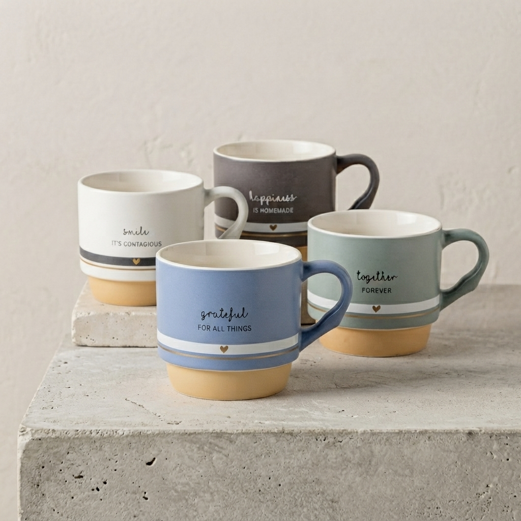 Clay Craft Cove Trunk Pebble Ceramic Coffee & Milk Mug with Printed Quotes