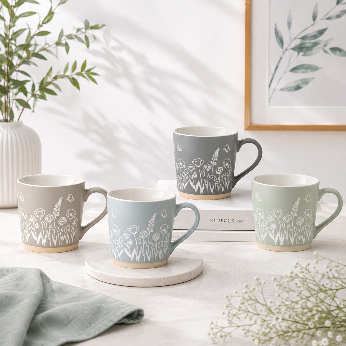 Meadow Trunk Pebble Ceramic Coffee & Milk Mug, 300 ml, 1 Piece