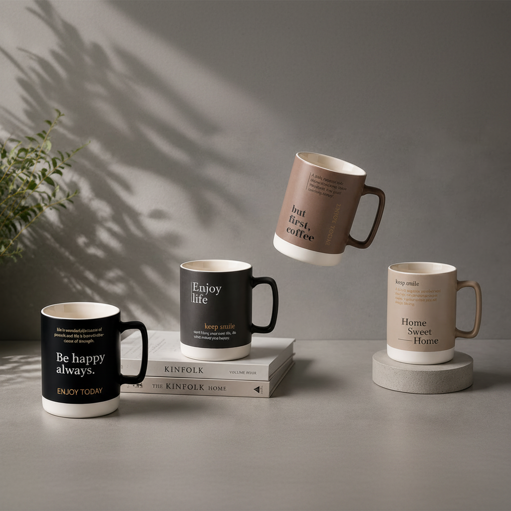 Clay Craft Verse Trunk Pebble Ceramic Coffee & Milk Mug with Printed Quotes