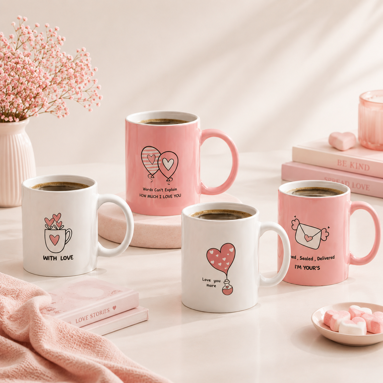 Swiss Pebble Ceramic Coffee & Milk Mug with Printed Quotes, 350ml
