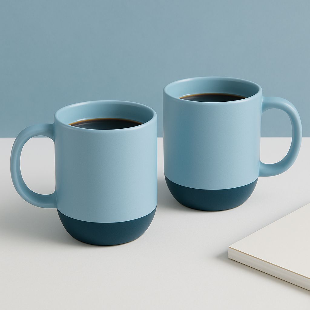 Paco Pebble Pacha Coffee/Milk Mug | Set of 2 (250ml Each, Blue, DT2)