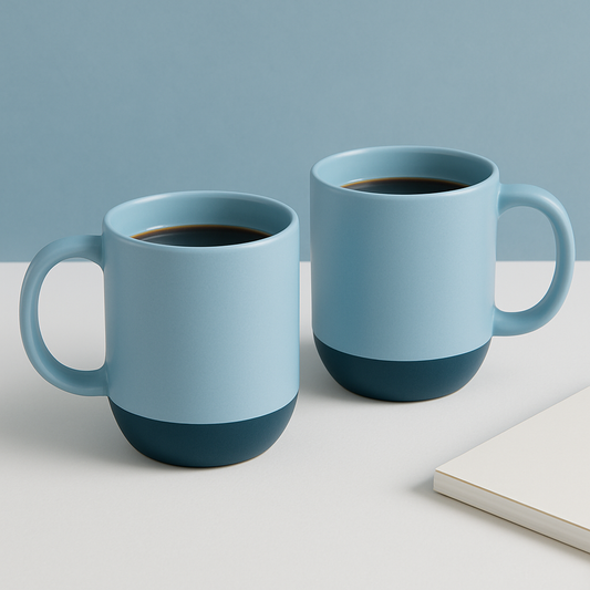Paco Pebble Pacha Coffee/Milk Mug | Set of 2 (250ml Each, Blue, DT2)