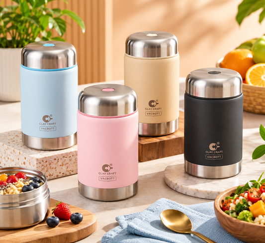 Vacbott Double Walled Vacuum Insulated Food Jar 550 ml | Keeps Food Hot & Cold Longer