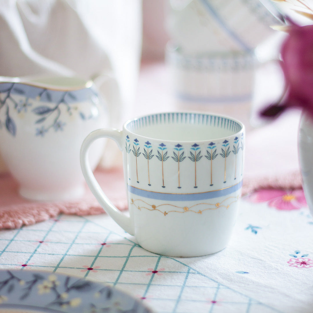 Magique by The Wishing Chair x Clay Craft, River of Flowers Alton Coffee Mug Set of 6, 180 ml (T02)