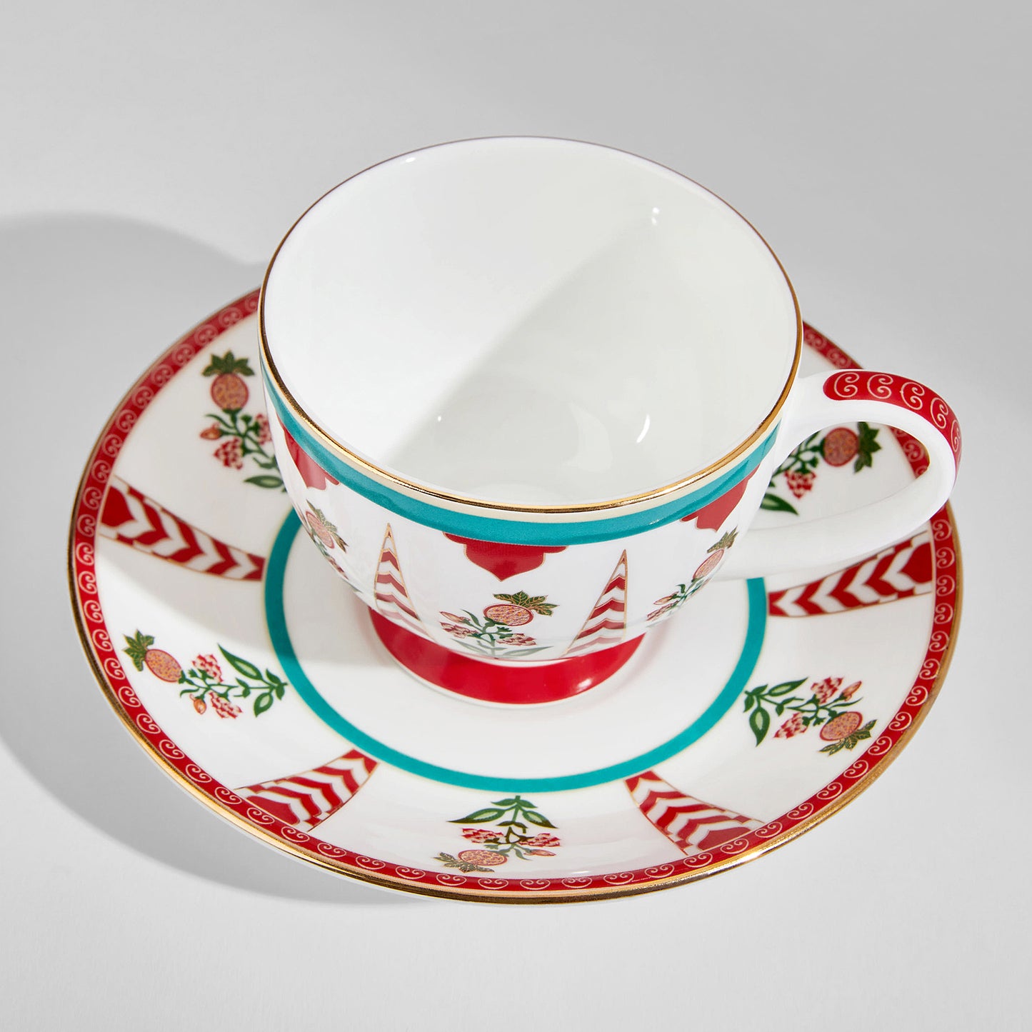 India Circus Blushed Orchard Olive Cup Saucer Set of 12 Pcs