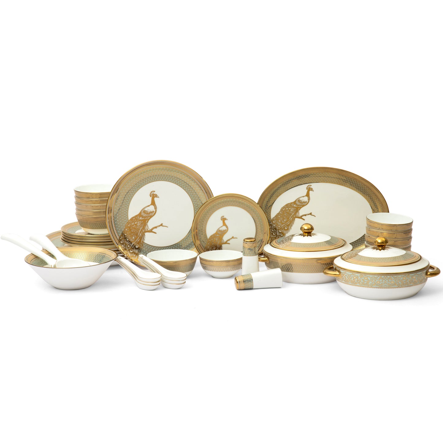 Clay Craft Urmi Ebony Dinner Set of 40 Pcs (E601)