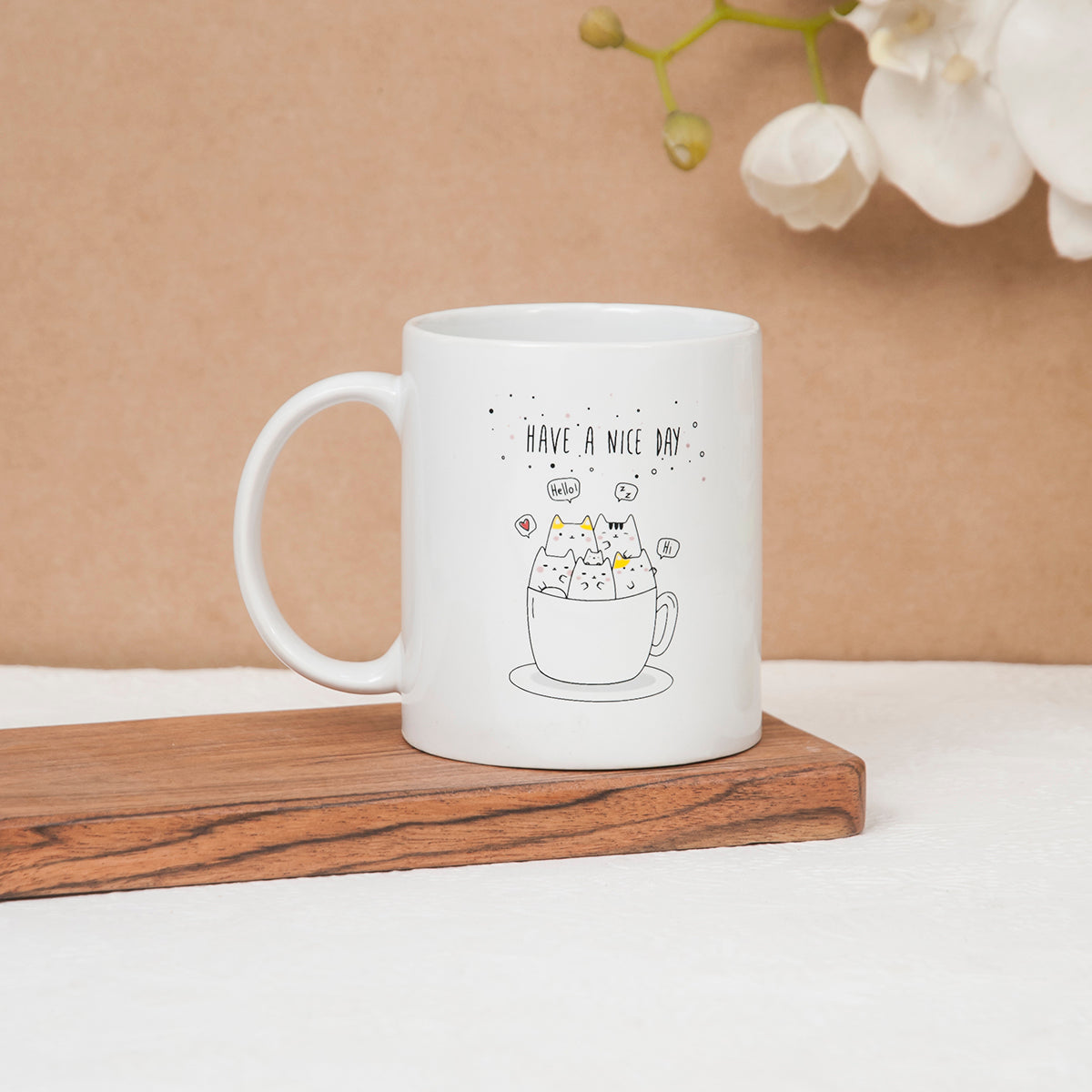 Swiss Coffee Mug, 1 piece, 300ml, Have a Nice Day