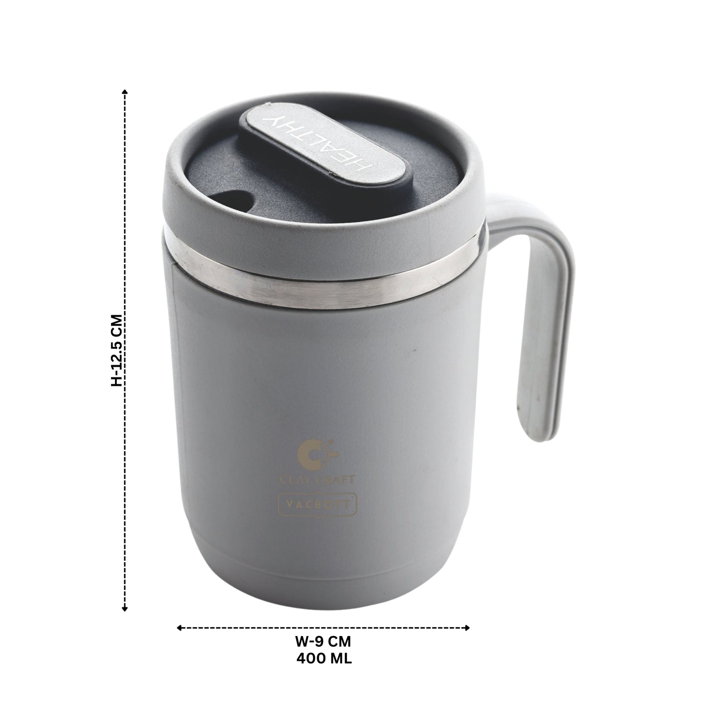 Vacbott Dyona Mug 400ml – Double Walled | 24-Hour Hot & Cold | Leak-Proof Travel Mug