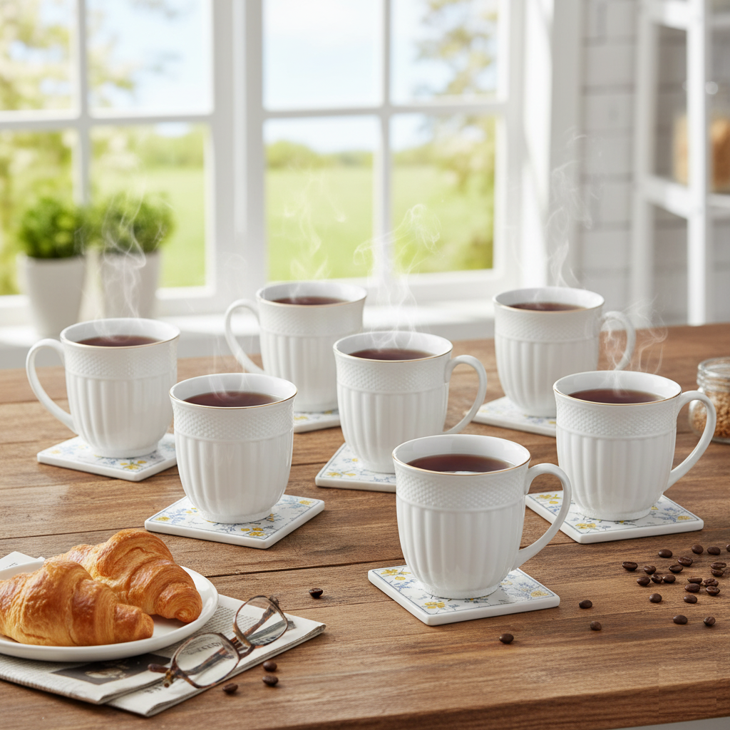 Clay Craft Esha Impression 1101 Goldline Coffee & Tea Mugs Set of 6