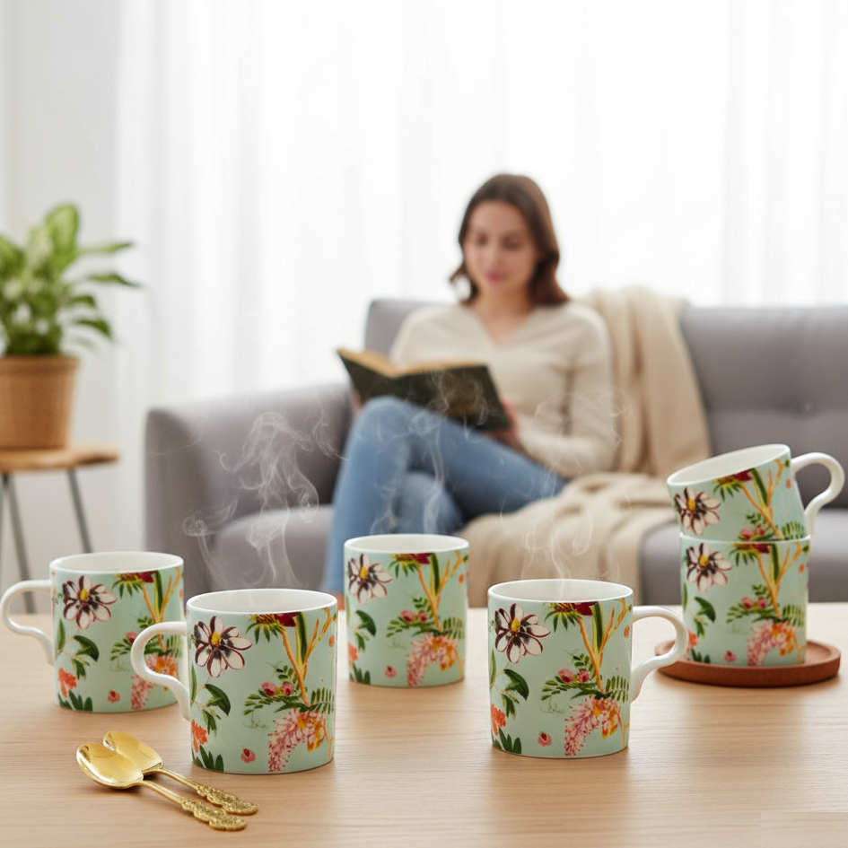 JCPL Louis Ebok Coffee & Tea Mugs Set of 6, 180 ml (ES301)