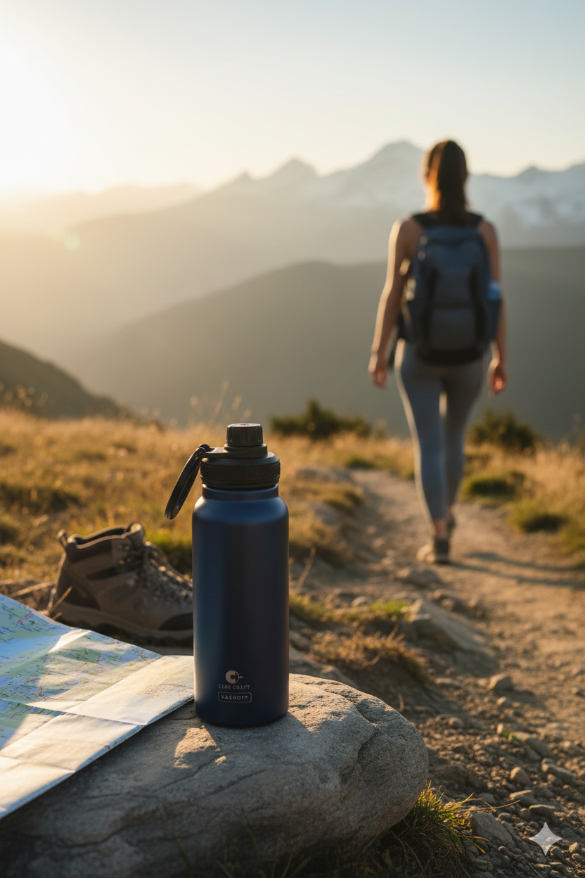 Vacbott 3-in-1 Vacuum Bottle, Maghydro Double Walled 700ml All in One Water Bottle • Phone Stand • Tripod
