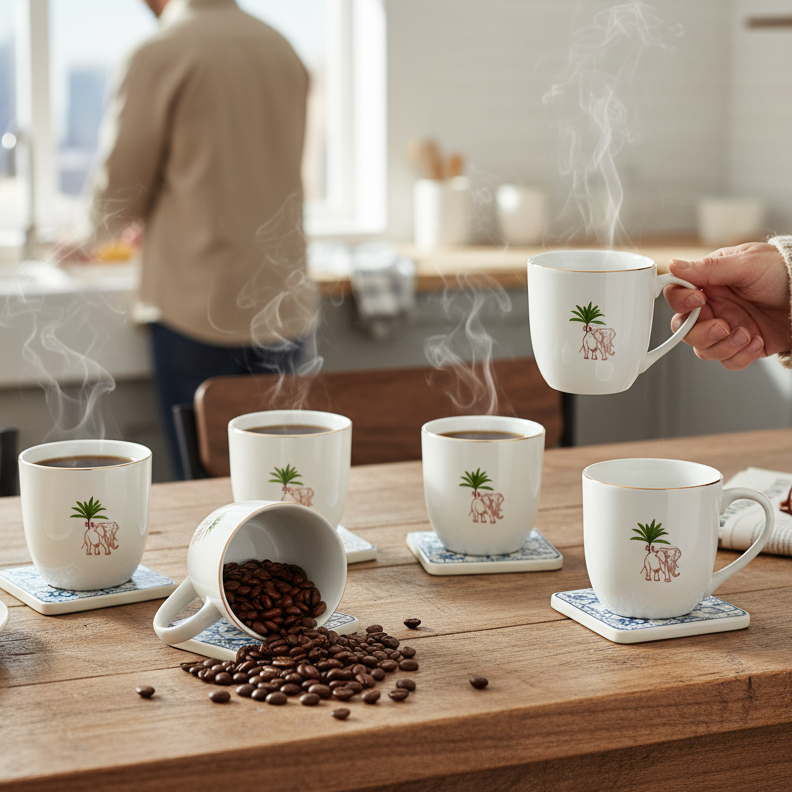 JCPL Oscar Pristine Coffee & Tea Mugs Set of 6 (PS408)